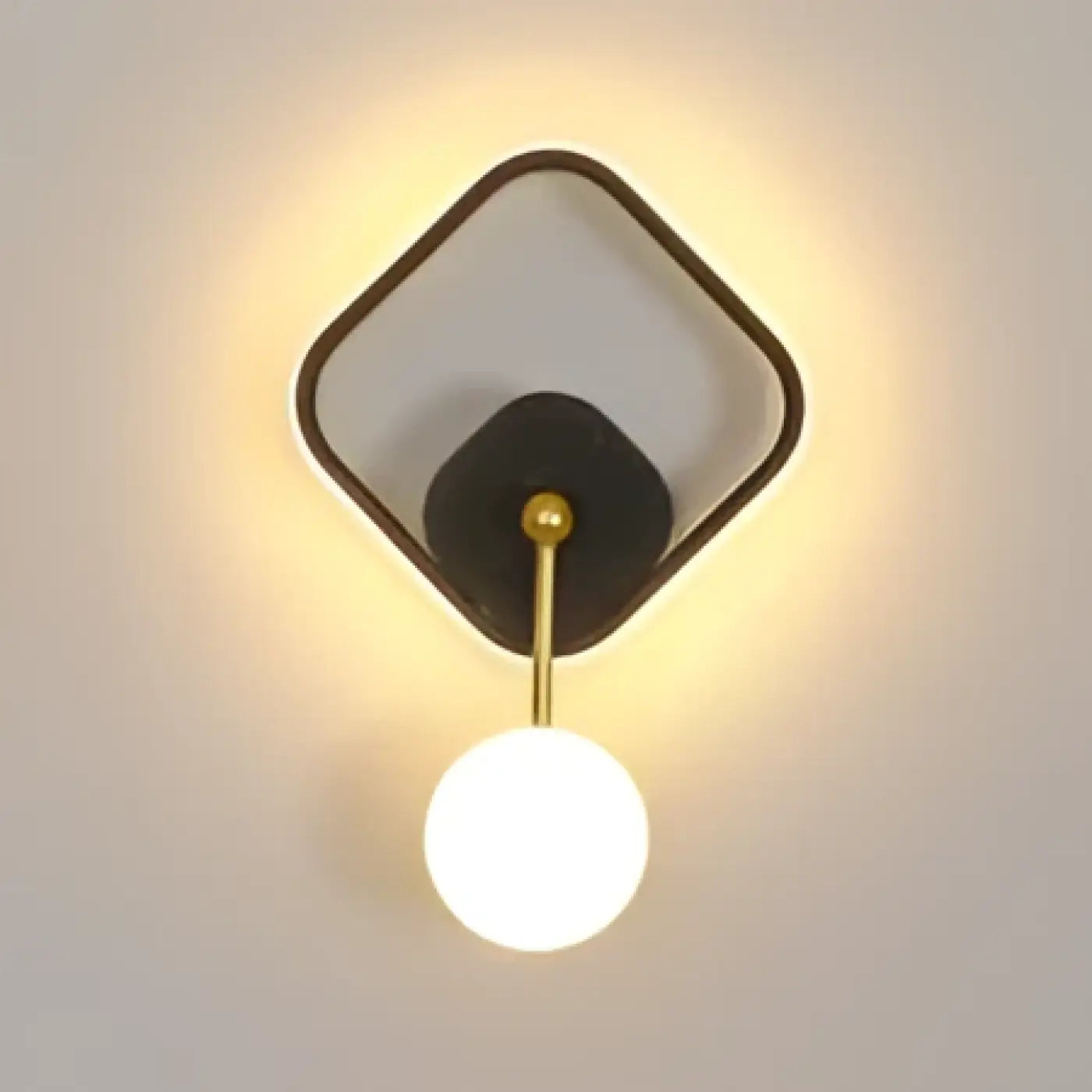 Applique murale LED dorée et noire à globe et halo — vue 5
