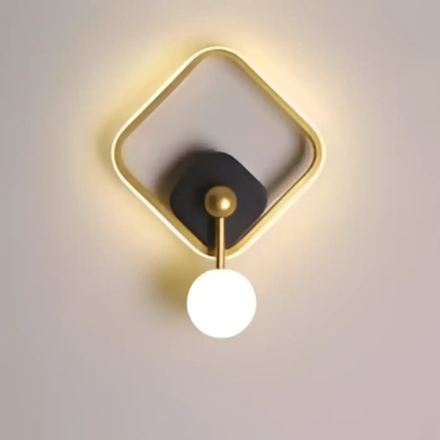 Applique murale LED dorée et noire à globe et halo — vue 6