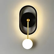 Applique murale LED dorée et noire à globe et halo — vue 7