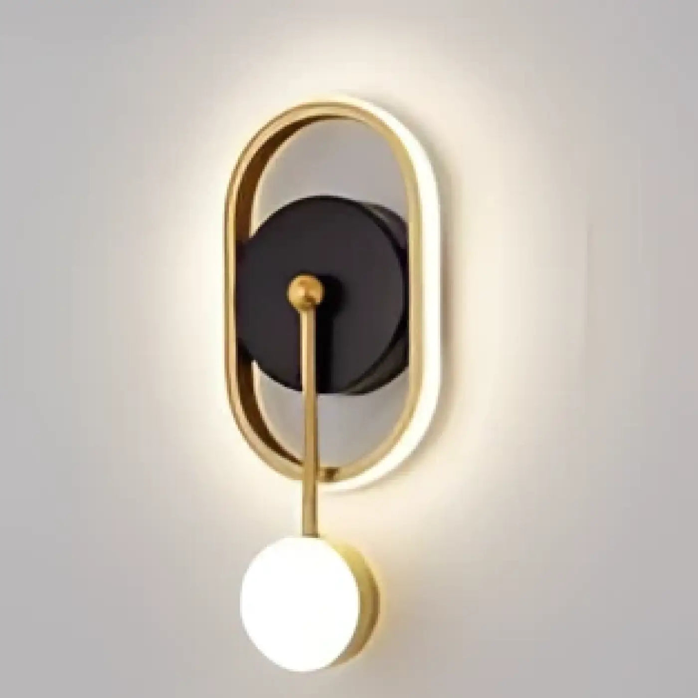 Applique murale LED dorée et noire à globe et halo — vue 8