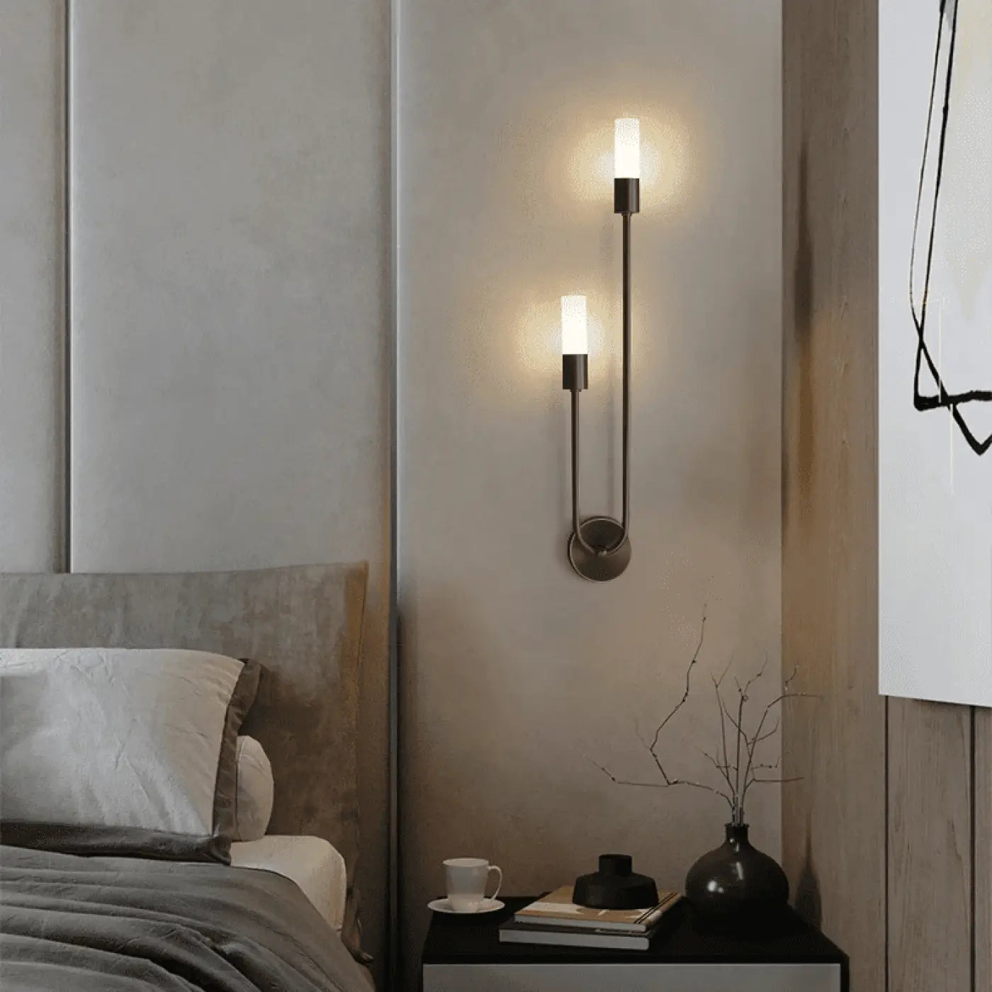 Applique murale LED dorée et noire en acrylique 56 cm — vue 4