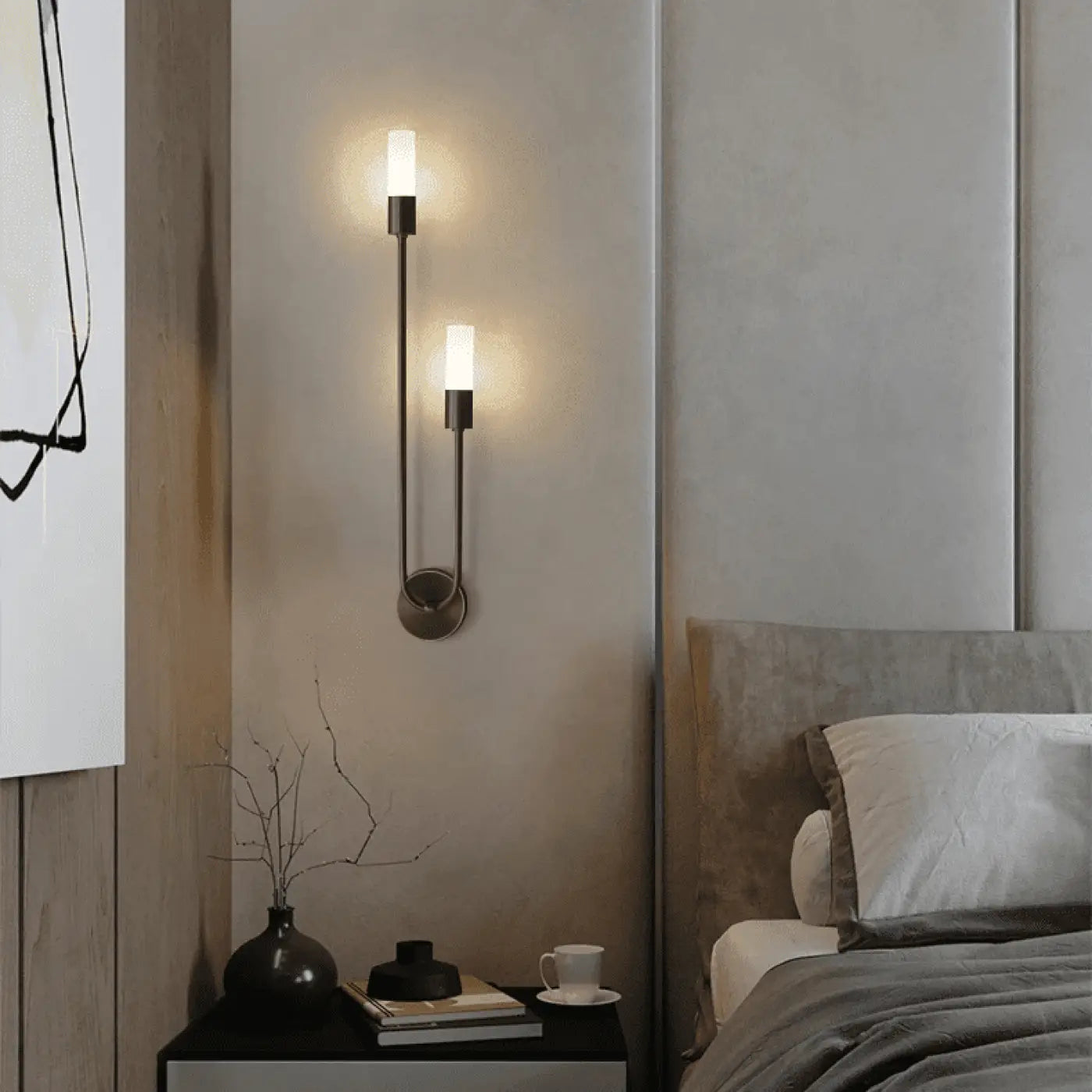 Applique murale LED dorée et noire en acrylique 56 cm — vue 5