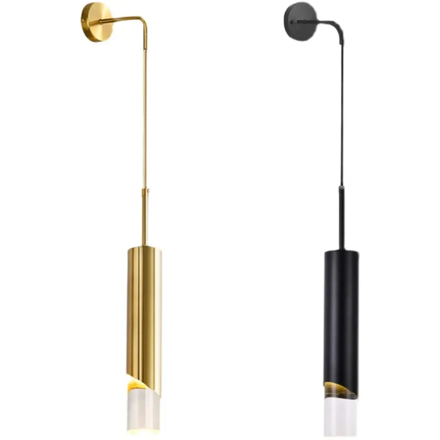 Applique murale LED dorée et noire tube suspendu — vue 4