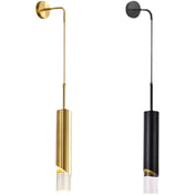 Applique murale LED dorée et noire tube suspendu — vue 4