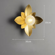 Applique murale LED dorée fleur en métal et verre — vue 6