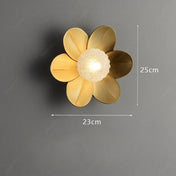Applique murale LED dorée fleur en métal et verre — vue 7