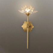 Applique murale LED dorée lotus en aluminium Art Déco — vue 1