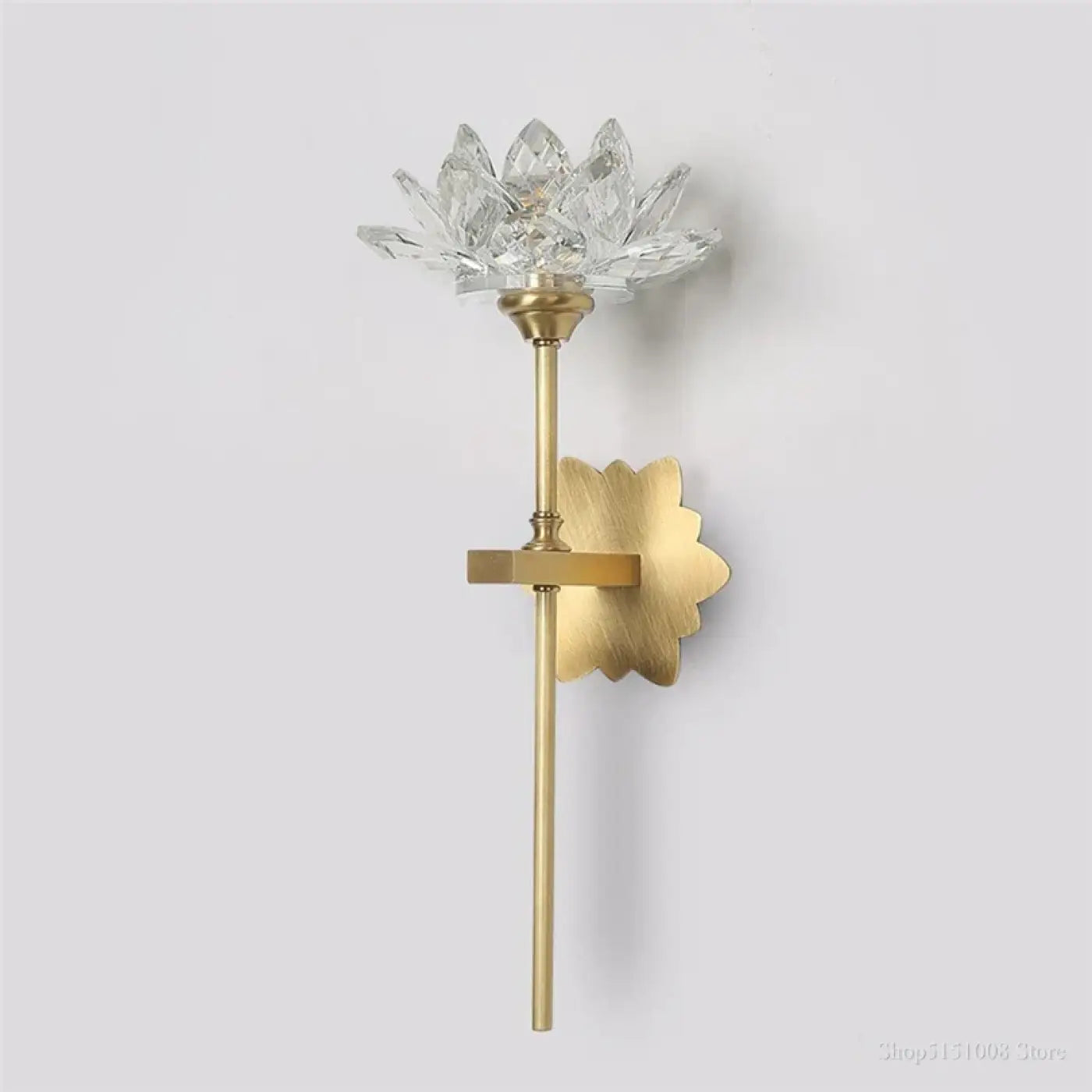 Applique murale LED dorée lotus en aluminium Art Déco — vue 2