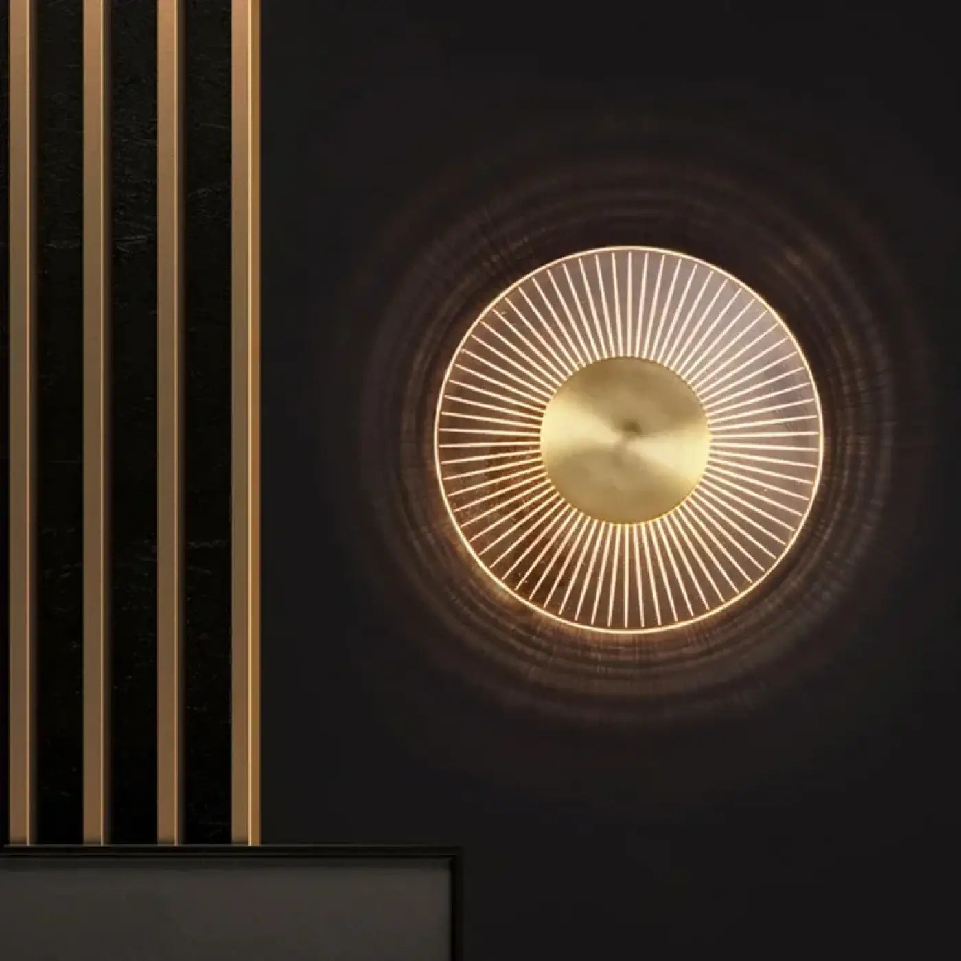 Applique murale LED dorée marbre et métal pour tête de lit — vue 2