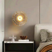 Applique murale LED dorée ronde en verre Art Déco — vue 1