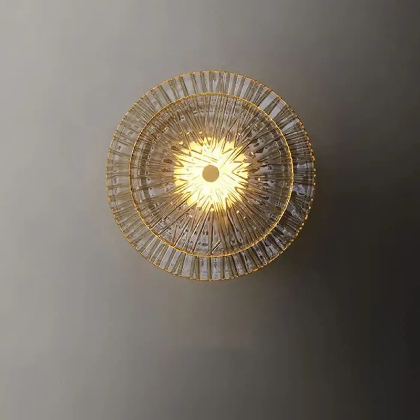 Applique murale LED dorée ronde en verre Art Déco — vue 5