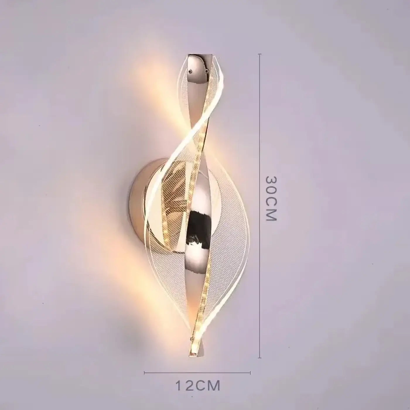 Applique murale LED dorée sculpturale en métal et acrylique — vue 2