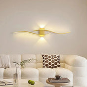 Applique murale LED dorée verticale en aluminium design — vue 2