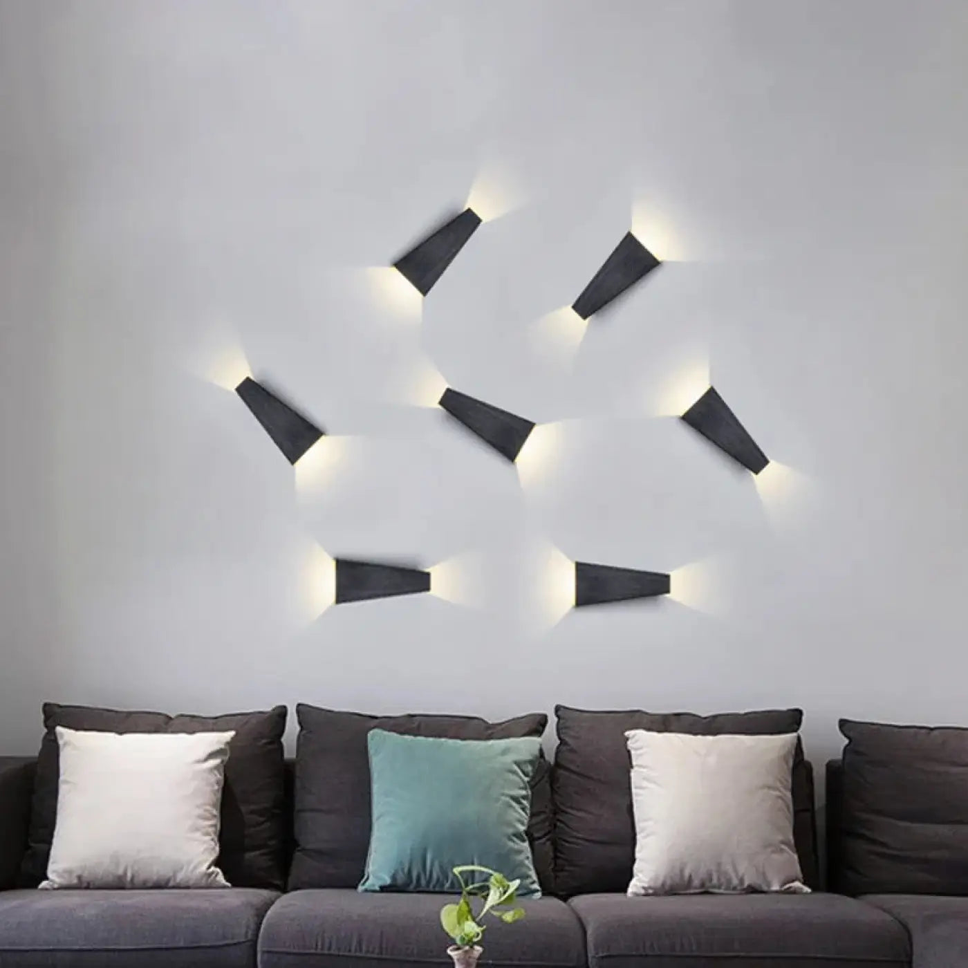 Applique murale LED double aluminium noir et doré moderne — vue 4