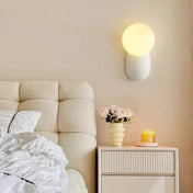 Applique murale LED double globe opale base colorée — vue 4