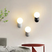 Applique murale LED double globe opale base colorée — vue 8