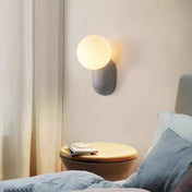 Applique murale LED double globe opale base colorée — vue 9