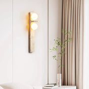 Applique murale LED double IP44 pierre beige — vue 3