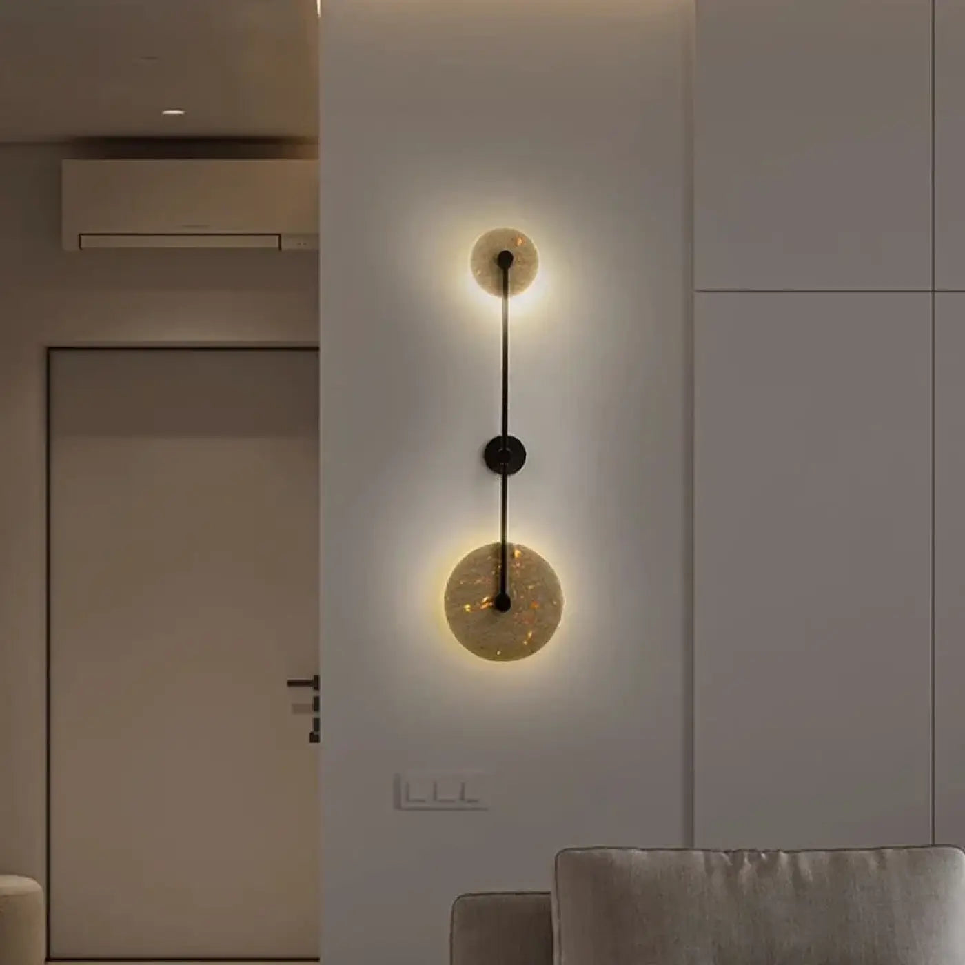 Applique murale LED double lumière dorée et noire — vue 8