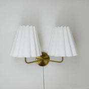 Applique murale LED double tissu plissé et métal doré — vue 4