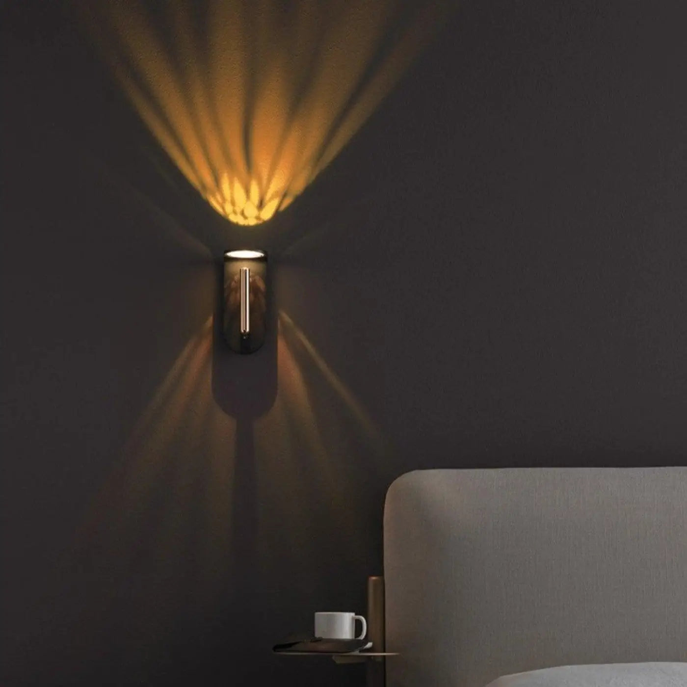 Applique murale LED effet flamme noire et blanche — vue 3