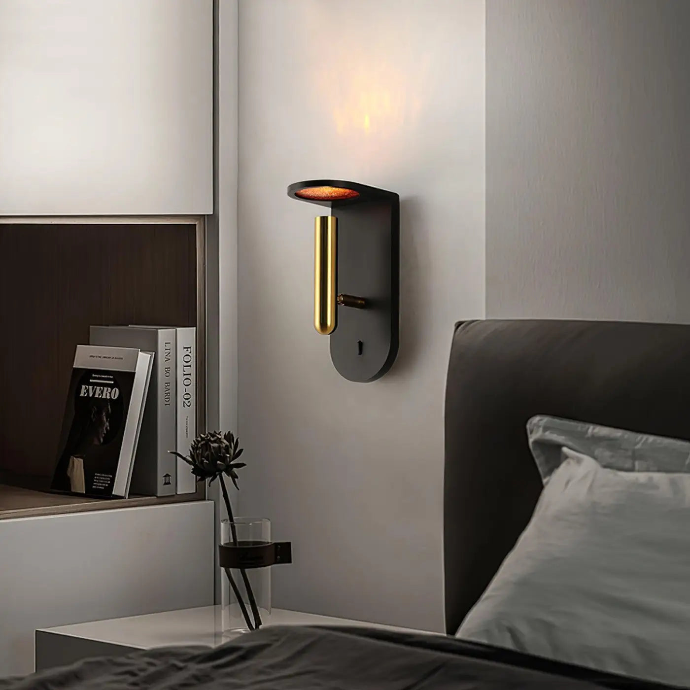 Applique murale LED effet flamme noire et blanche — vue 5