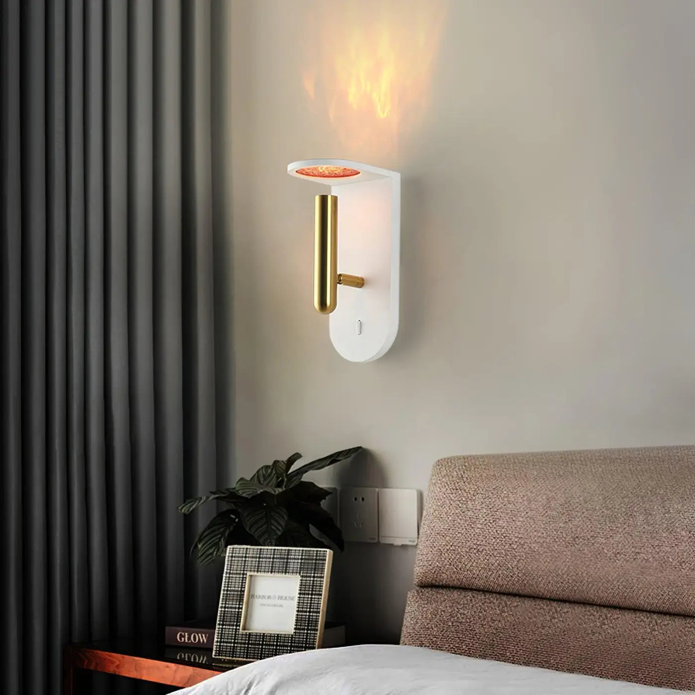 Applique murale LED effet flamme noire et blanche — vue 6