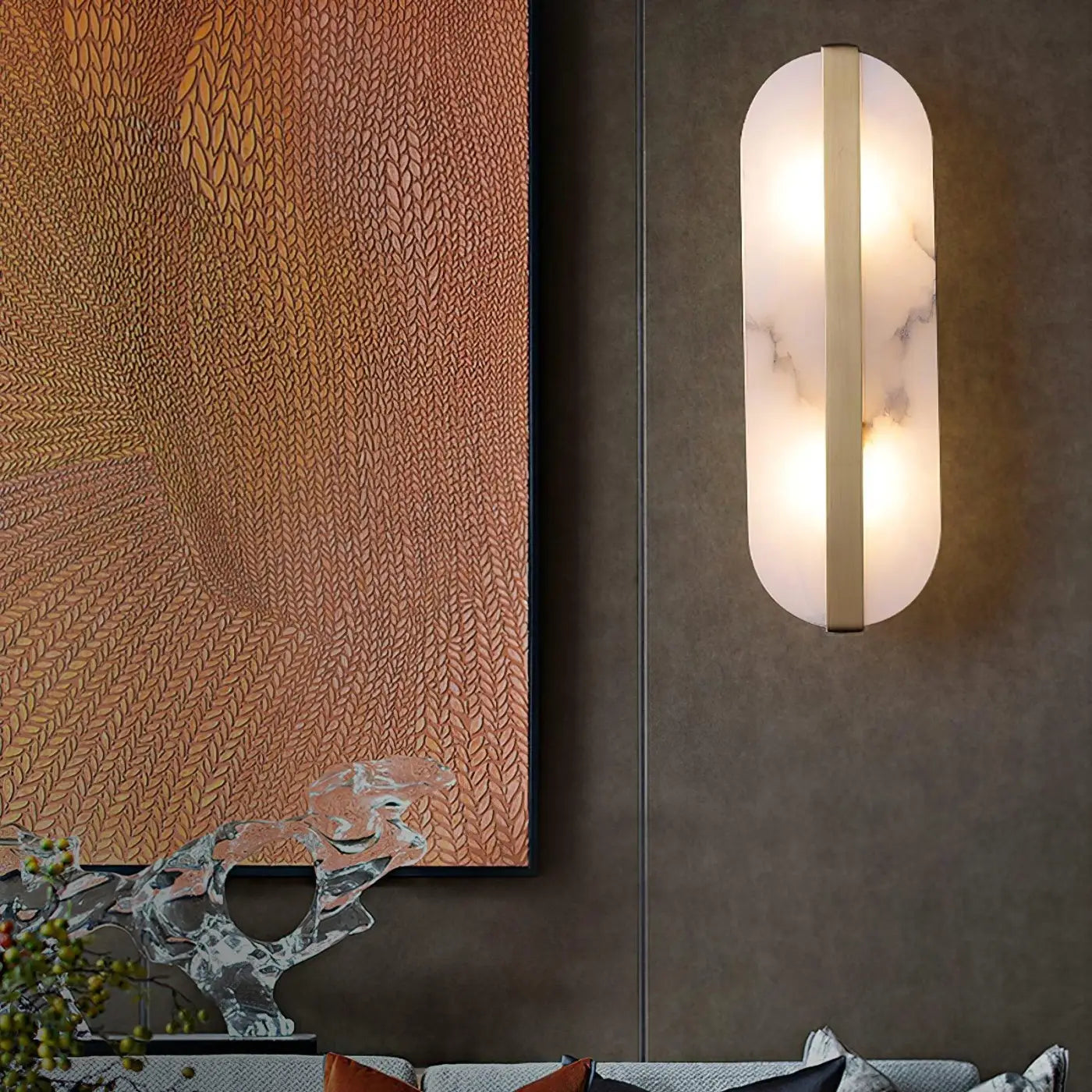 Applique murale LED en acrylique dorée style scandinave — vue 5