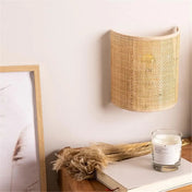 Applique murale LED en bambou courbé beige scandinave — vue 4