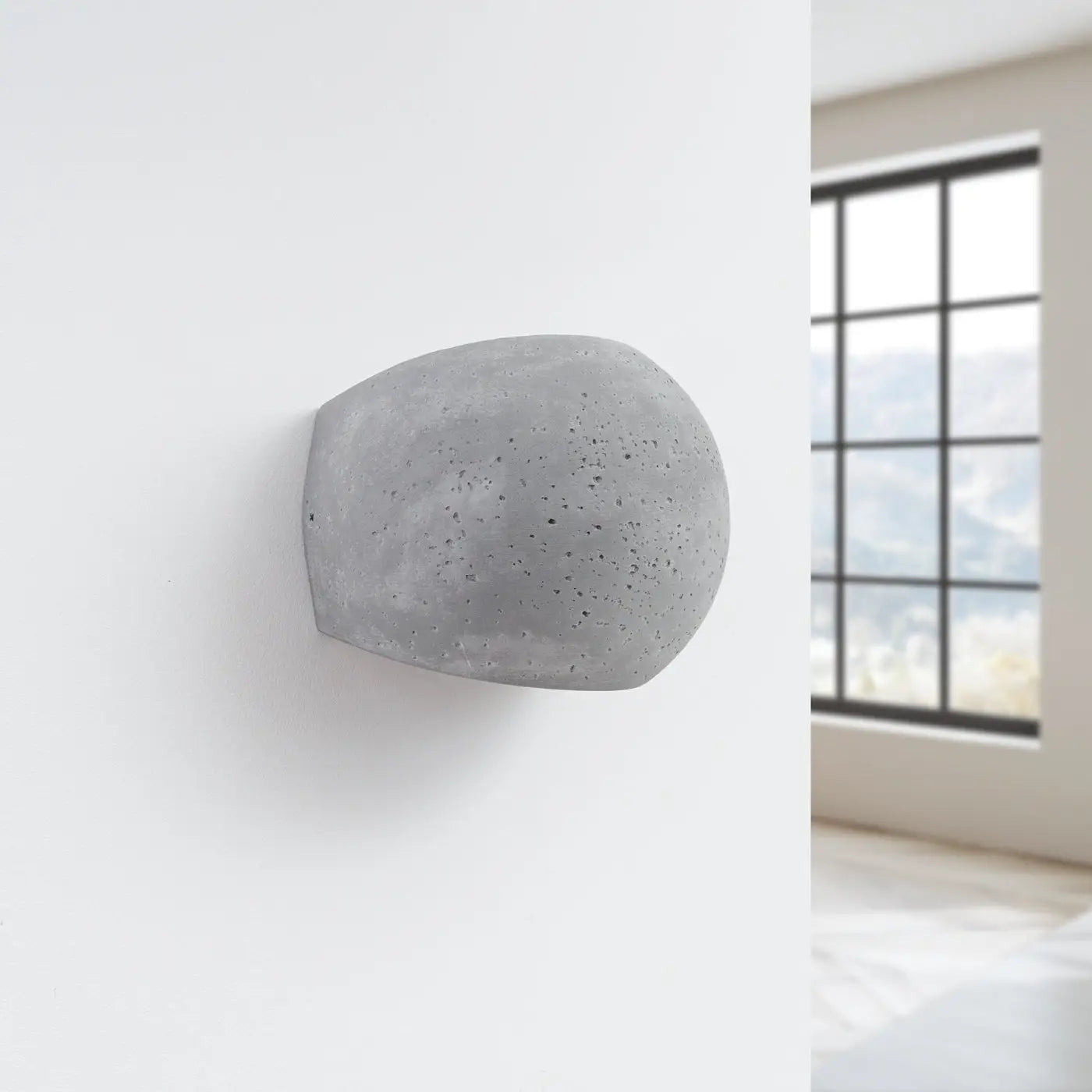 Applique murale LED en béton gris 2 lumières blanc chaud — vue 2