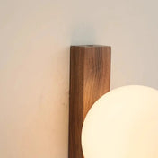 Applique murale LED en bois et boule de verre marron — vue 5
