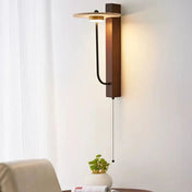 Applique murale LED en bois et pierre style art déco — vue 1