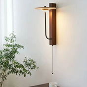 Applique murale LED en bois et pierre style art déco — vue 3
