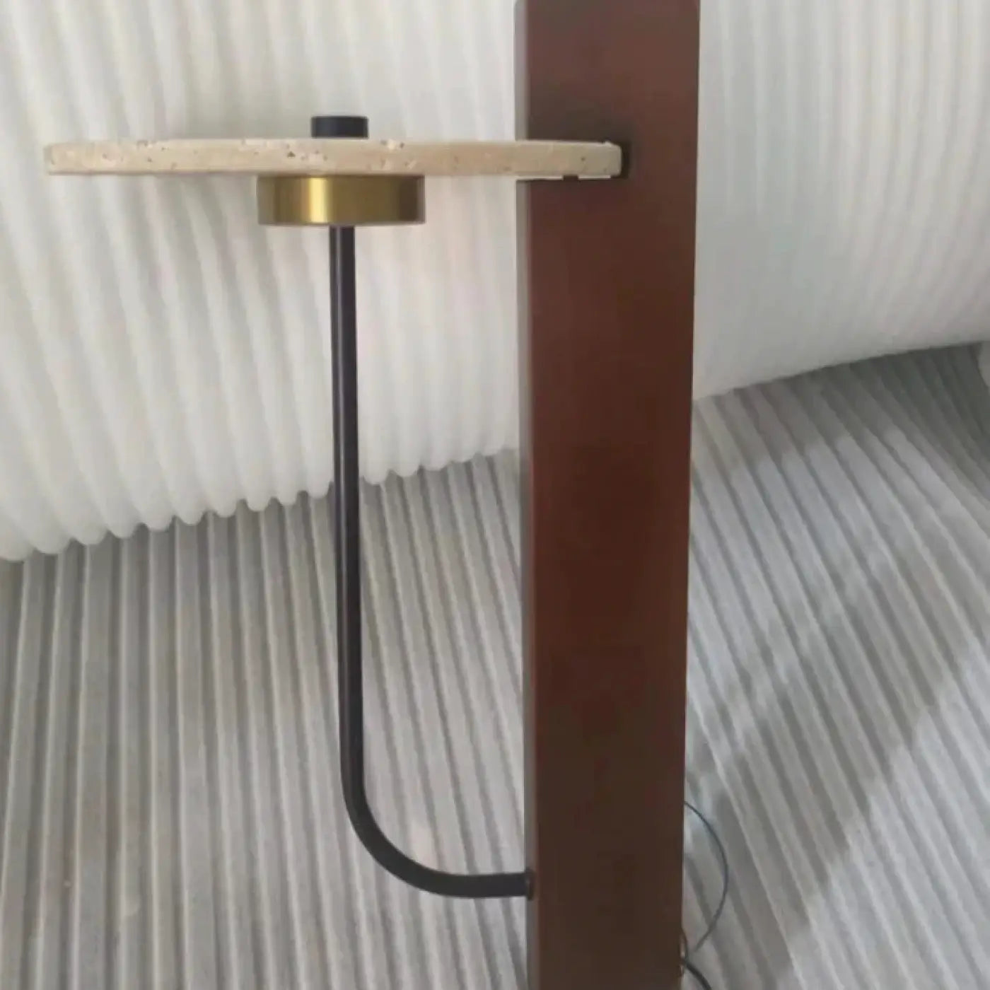 Applique murale LED en bois et pierre style art déco — vue 6