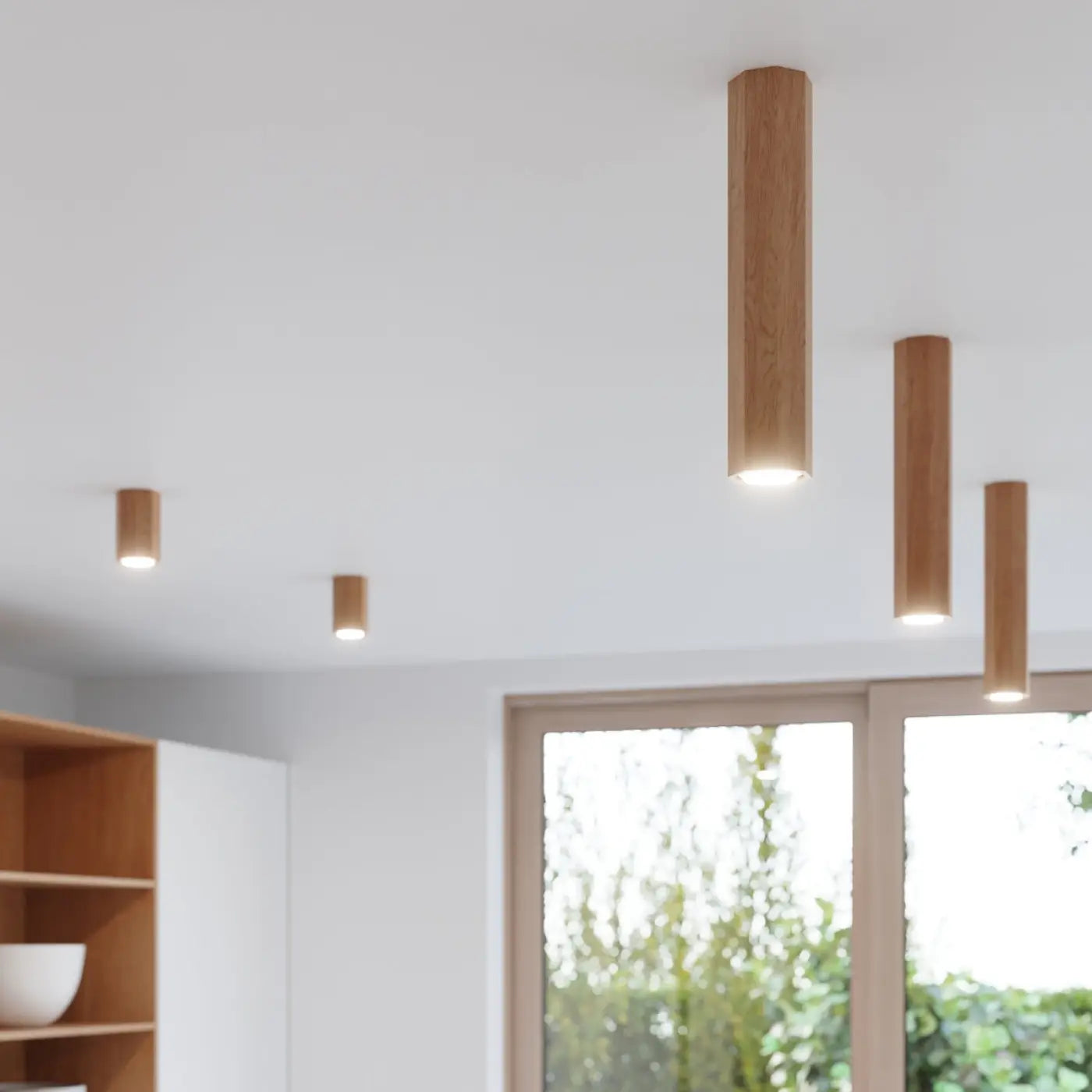 Applique murale LED en bois naturel design nordique épuré — vue 7