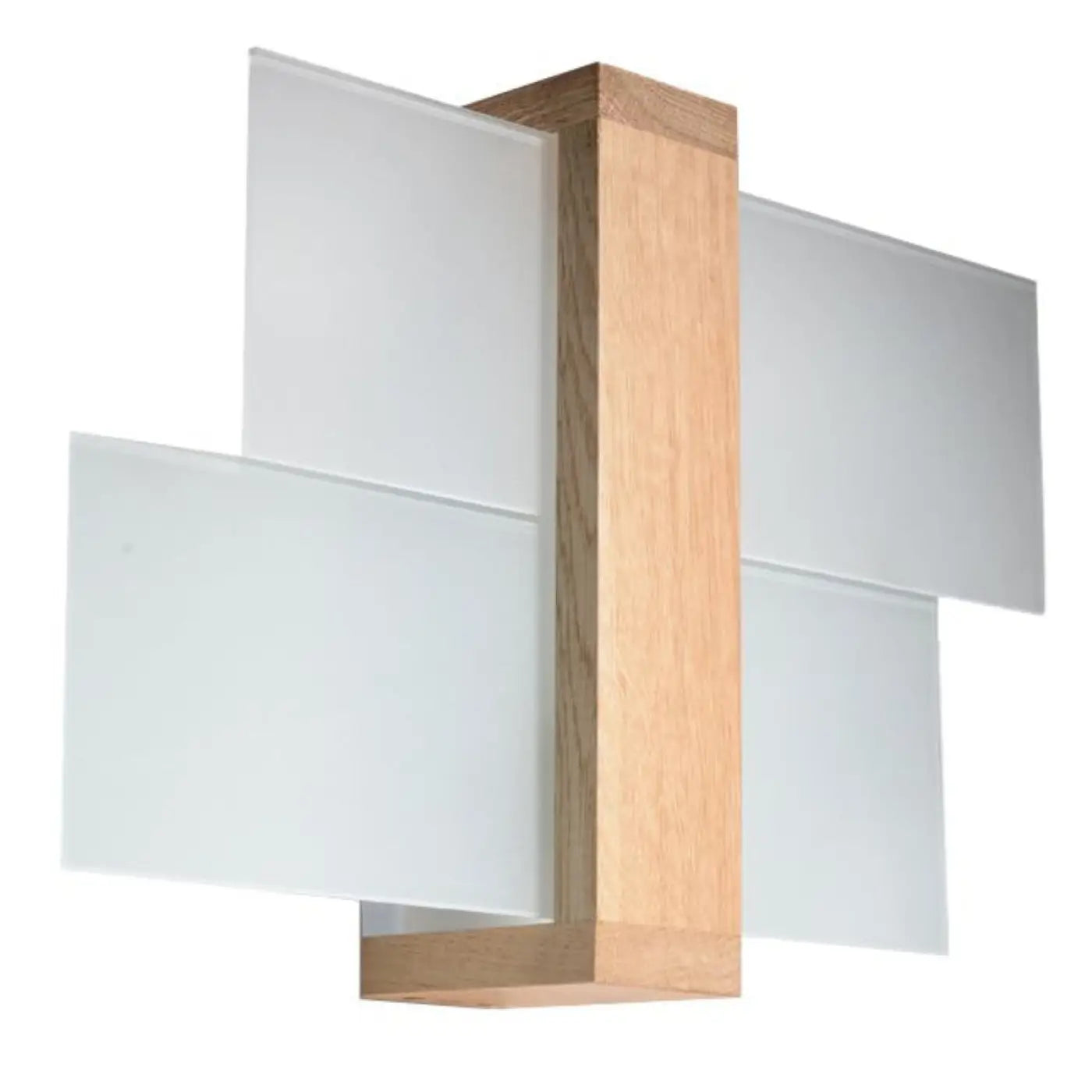 Applique murale LED en bois naturel et verre scandinave — vue 3
