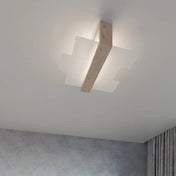 Applique murale LED en bois naturel et verre scandinave — vue 6