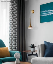 Applique murale LED en laiton doré et verre floral — vue 4