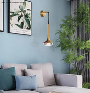 Applique murale LED en laiton doré et verre floral — vue 5
