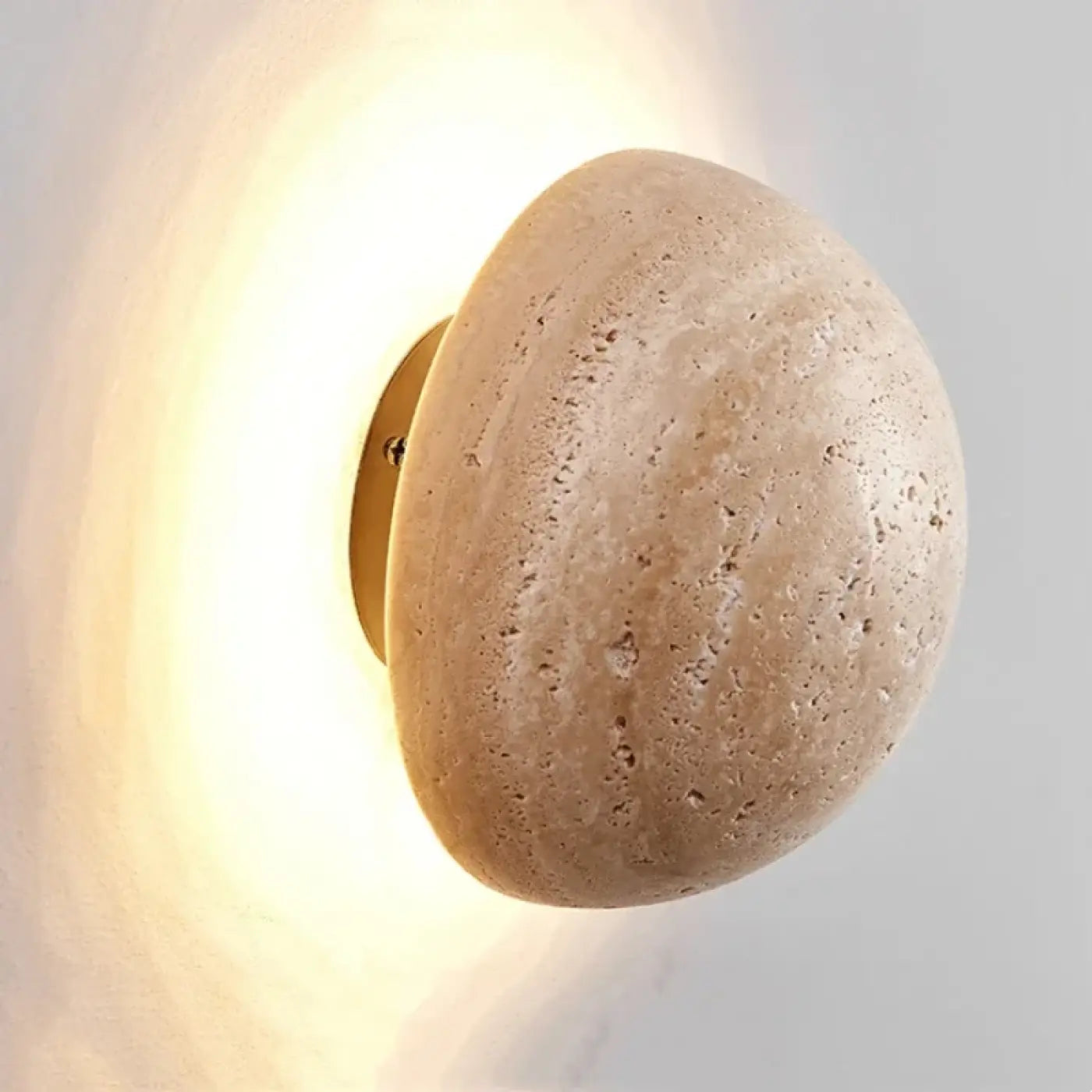 Applique murale LED marbre beige et bois scandinave — vue 3