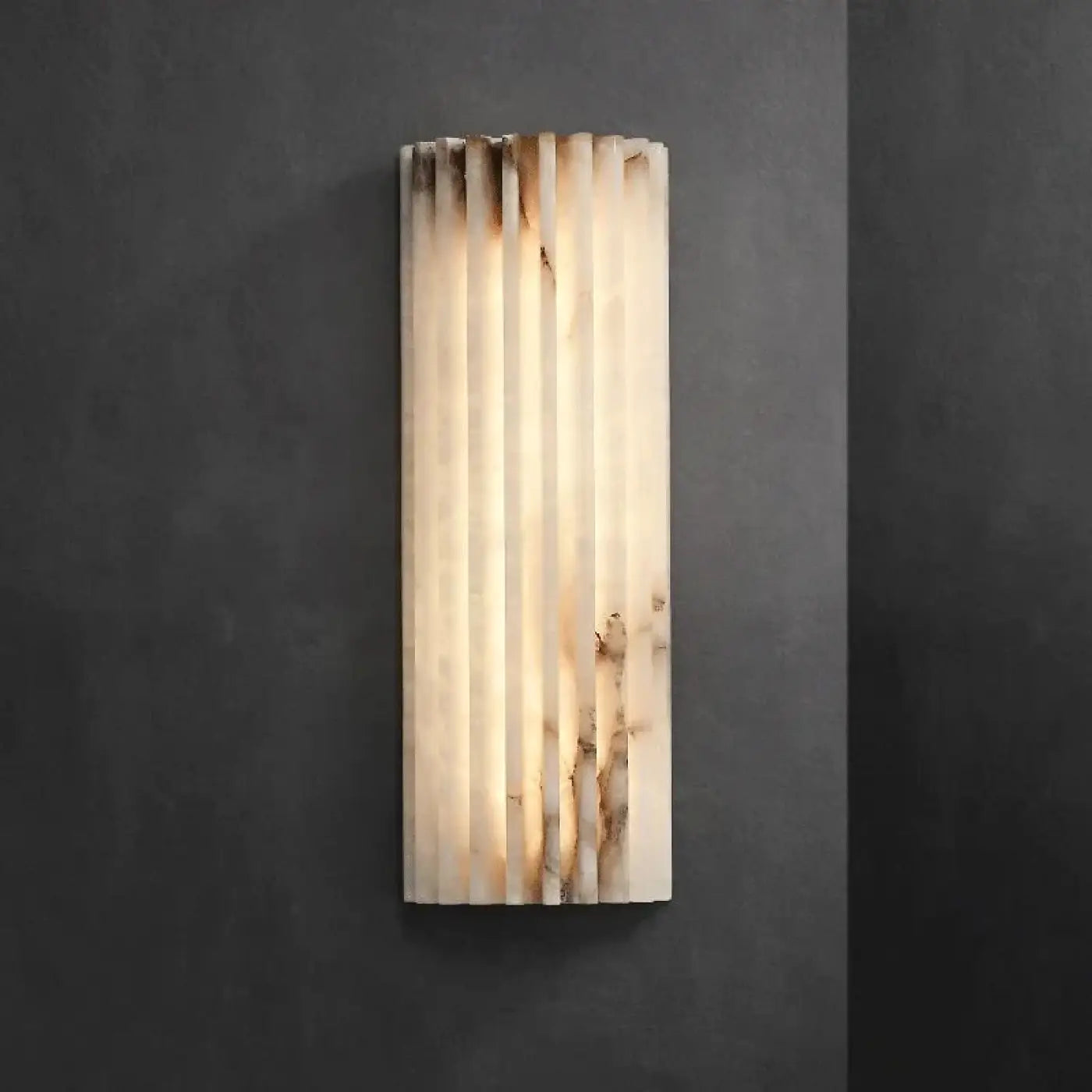 Applique murale LED en marbre blanc art déco à deux lumières — vue 3