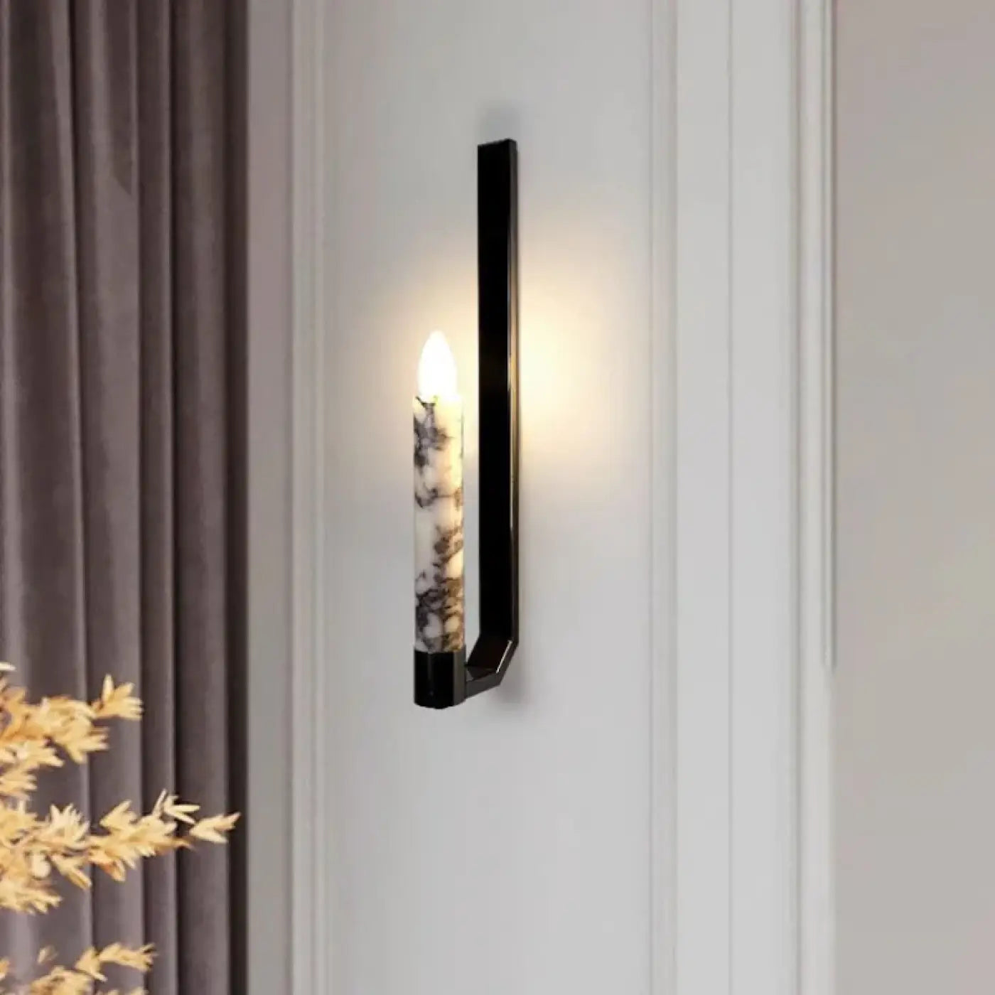 Applique murale LED en marbre blanc ou noir Art Déco — vue 1