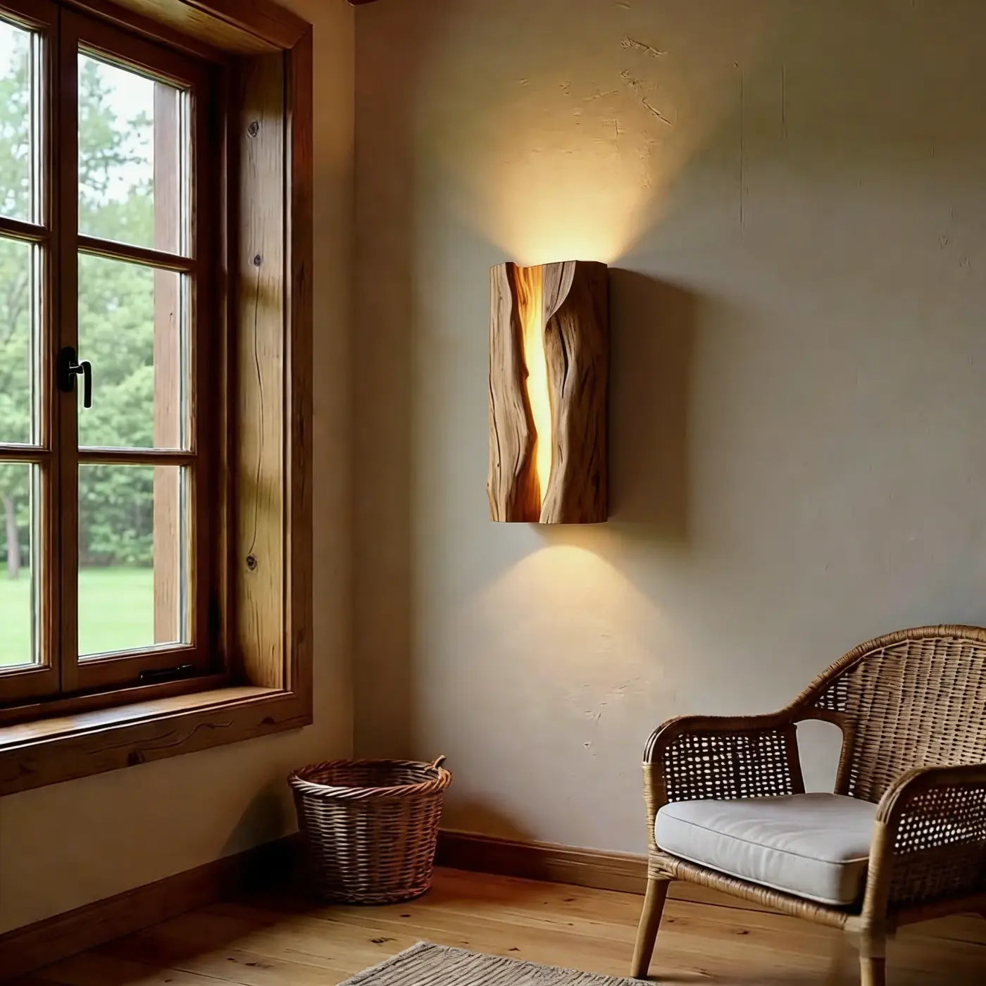 Applique murale LED en métal et acrylique marron clair — vue 1