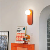 Applique murale LED en métal et verre à boule blanche — vue 1