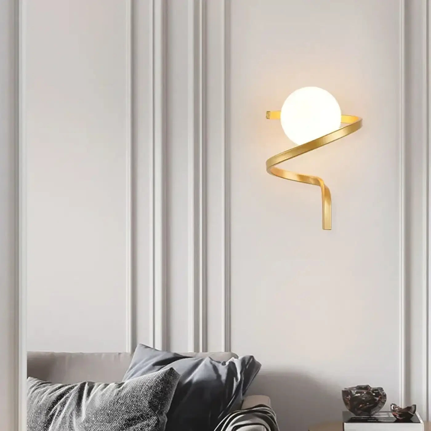 Applique murale LED en métal et verre noir et doré E27 — vue 2