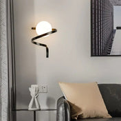Applique murale LED en métal et verre noir et doré E27 — vue 3