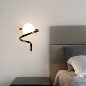 Applique murale LED en métal et verre noir et doré E27 — vue 4