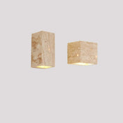 Applique murale LED en pierre beige carrée minimaliste — vue 4