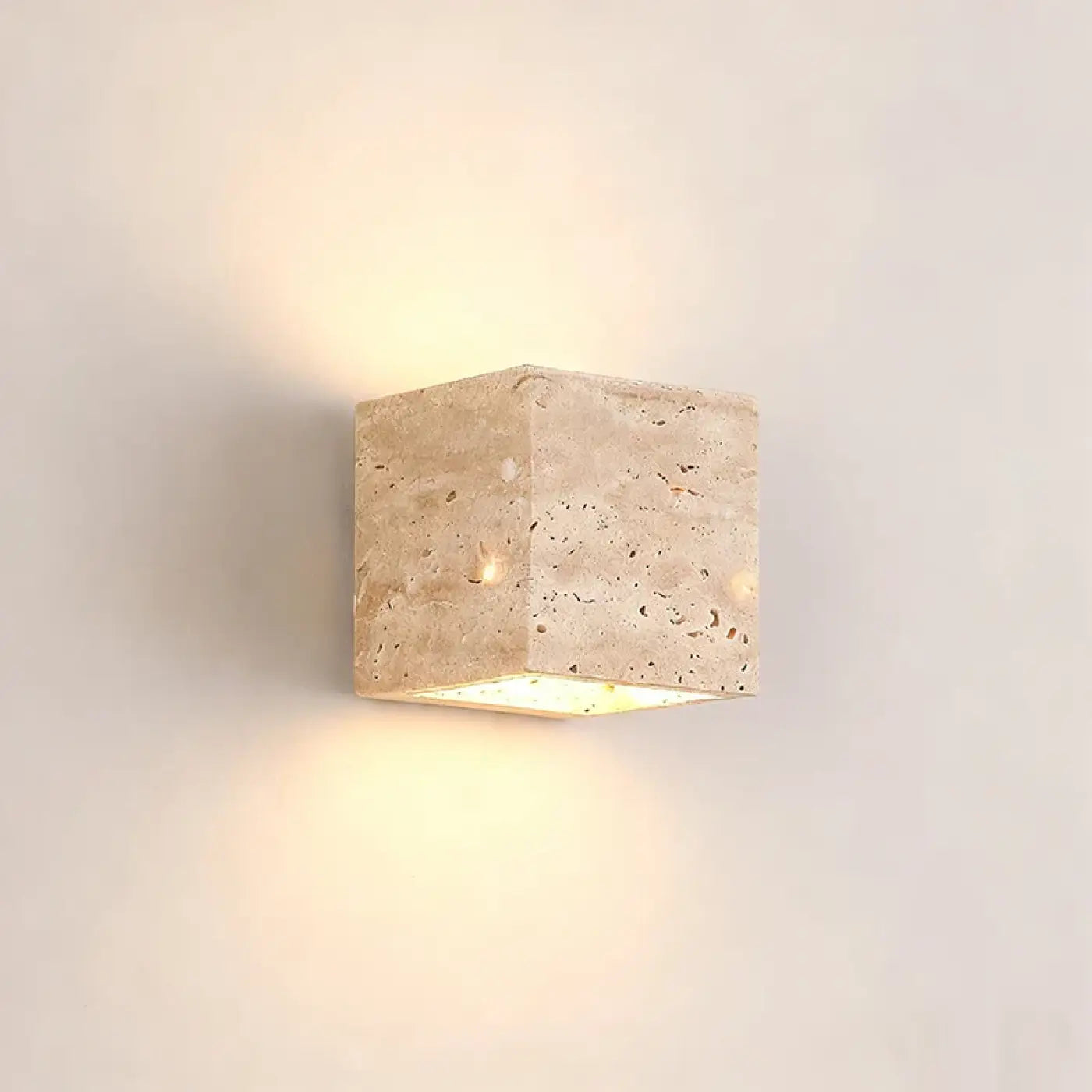 Applique murale LED en pierre beige carrée minimaliste — vue 6