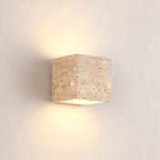 Applique murale LED en pierre beige carrée minimaliste — vue 7